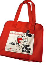 MICKEY'S YOUNG READERS WALT DISNEY Tote Library Book Bag Bantam Books VINTAGE picture