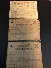 E WAR RATION BOOKLETS 1-#3 2-#4 WTH ORIGINAL STAMPS INSIDE picture