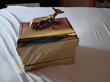 Vintage Fabulous Chapman Co Trinket Solid Brass Decorative Orientalist Box 1982 picture