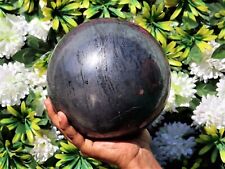 19CM Natural Silver Hematite Healing Spirit Power Aura Energy Stone Sphere Ball picture