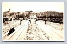Grayling MI-Michigan, RPPC, Steel Toboggan Slides, Vintage Postcard picture