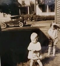 CAR BOY Baby Vintage CLASSIC FOUND PHOTO Black And White Snapshot ORIGINAL L1 picture