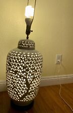 Large Chinese White Porcelain Reticulated Lamp ,1940 picture
