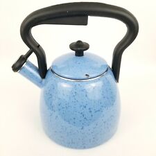 Paula Deen Collection Blue Speckled Enamel Stovetop Teapot 2 QT picture