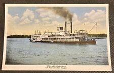 Vintage Steamer Dubuque on Mississippi River Postcard picture
