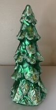 BEAUTIFUL GLITTERING CHRISTMAS TREE BRN Licensed Design BLOWN GLASS 14” picture