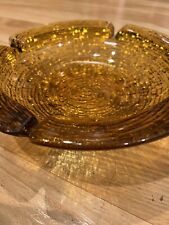 Vintage Anchor Hocking Glass Ashtray Soreno Honey Amber Gold Mid Century 8