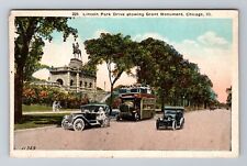 Chicago IL-Illinois, Lincoln Park Drive, Antique, Vintage c1924 Postcard picture
