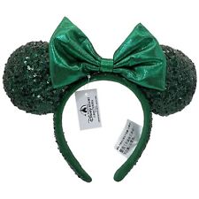 US Disney Parks Ears Edition Minnie Mouse Emerald Green Sequins Headband 2022 picture