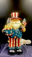 7.”05 Vtg Lamp Christmas in July Uncle Sam Santa Stars & Stripes 4th of July picture