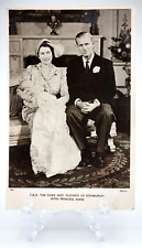 Tuck's RPPC Postcard~  The Duke & Duchess Of Edinburgh With Princess Anne picture