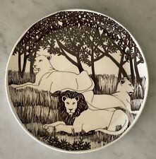 Vintage MCM African Wildlife Lion Silhouette Plate - 8