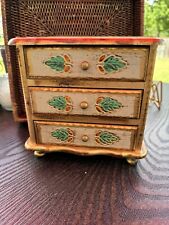 Vintage Handpainted Wood Musical Jewelry Box picture