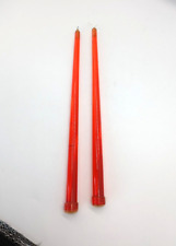 Vintage Clear Red Lucite Acrylic Taper Candles 11-3/4