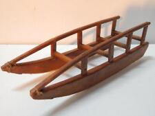 ANTIQUE TOY SIZE ALASKAN ESKIMO INUIT WOOD DOG SLED BONE RUNNERS MUSEUM DEAQ picture