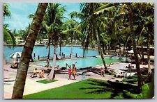 Postcard Miami Beach Florida North Shore Villas Scenic Tropical Foliage Chrome picture
