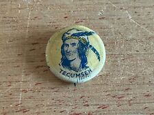 Tecumseh Indian Pinback Pin Button Badge Shawnee Chief Warrior Vintage Antique picture