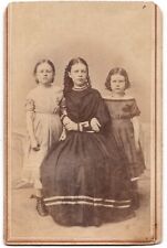ANTIQUE CDV CIRCA 1860s THREE YOUNG SISTERS CIVIL WAR ERA MITCHELL ST. JOSEPH MO picture