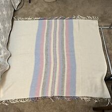 Alafoss 100% Pure New Virgin Wool 49.5”x57” Iceland Stripe Fringe Throw Blanket picture