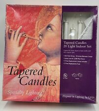 Vtg Tapered Candles Christmas Lights Specialty Lights 20 Lighted String 18” NOS picture