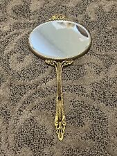 Vintage Matson Hand Held Vanity Mirror in Gold Toned - Exquisite picture