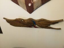Folk Art carved pine eagle with shield picture