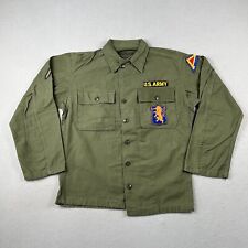 50s OG107 Sateen Utility Jacket Medium 6th Armored Cavalry US Army Shirt Type 1 picture