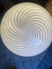 Vintage Murano White Swirl Venetian Art Glass Mushroom Table Desk Lamp Italy picture
