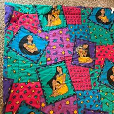 Vintage 90s Disney Pocahontas Reversible Twin Comforter Blanket 60x83 Bright picture
