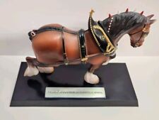 Vintage Budweiser Beer Clydesdales Horse Figurine Model On Base picture