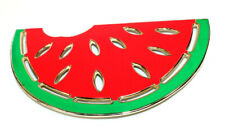 Watermelon Slice WM Rogers Silver Hot Plate Vintage Enamel Trivet Vintage  picture