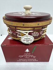 Longaberger 2010 Tree Trimming Little Falling Snow Basket Lid Liner Fabric Box picture