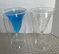Set of 6 Mermaid Tail Glasses  2oz Shot Glass Double Walled  Preowned Ind. Boxed picture
