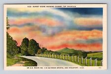Bristol TN-Tennessee, Sunset on Chimney Top Mountain, Vintage Souvenir Postcard picture