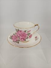 Vintage Royal London Bone China England cup & Saucer Pink Rose Gold trim picture