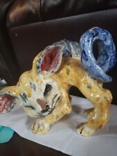 Rare Vintage Collectable Pottery Cat. Home Decor/ Collectors Art.  Old Display. picture