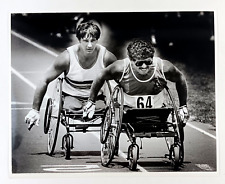 1984 Wheelchair Marathon Male Racers Muscles Race Vintage Press Photo picture