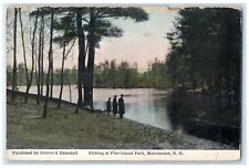 1913 Fishing Pine Island Park River Manchester New Hampshire NH Vintage Postcard picture