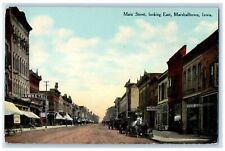 c1910's Main Street Looking East Marshalltown Iowa IA Unposted Vintage Postcard picture