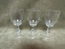 Circa 1905 Greentown Glass Indiana No 7 Clear Small Wine Stem Lot of 3 Pieces picture