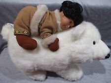 Vintage 1992 House of Lloyd Arctic Friends Plush Polar Bear & Inuit Eskimo Child picture
