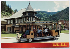 Wallace ID-Idaho, Street View, Northern Pacific Railroad Depot, Trolley Postcard picture