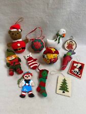 Vtg Hand-made Christmas Ornaments (mouse/angel/kitty/swan/more) - Set of 12 picture