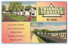 c1930's Triangle Tourists Clean Court Meridian Mississippi MS Postcard picture