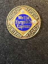 One-of-A-Kind Prototype Wells Fargo Lapel Pin w/ 3 Diamonds 25 Yrs w/extra Back picture