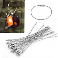 20Pcs/Bag Stainless Steel Wire Keychains Cable Rope Key Ring With Screw Locking picture