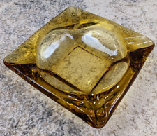Vintage Anchor Hocking Ashtray Mid Century Modern Glass Champagne Color Elegant picture