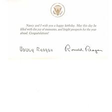 Vintage Ronald and Nancy Reagan Birthday Card - Authentic Signatures picture
