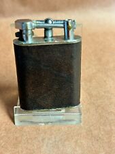 Vintage The Golden Wheel Lift arm lighter Brown leather wrapped picture
