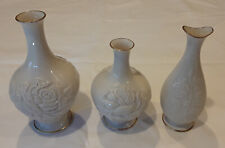 LOT OF (3) Vintage Lenox Flower Vases ROSEBUD BONE CHINA 24K GOLD TRIM picture